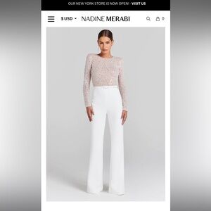 New white Nadine Merabi jumpsuit